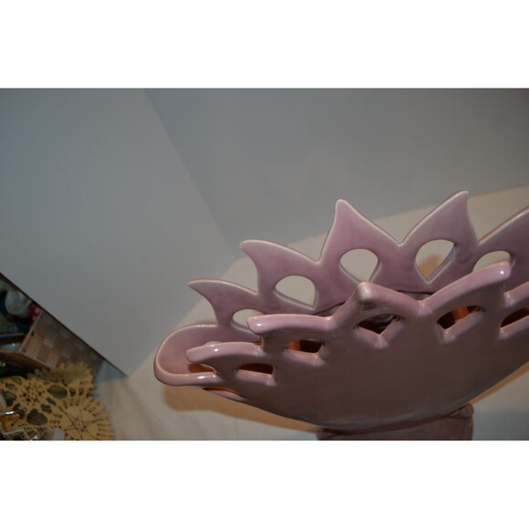 Vintage Vase Peacock Extra Large Royal Haeger 50s Pink Blue Foyer - Picture 7 of 7